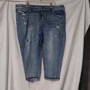 Maurices Distressed Ankle Jeans in Blue